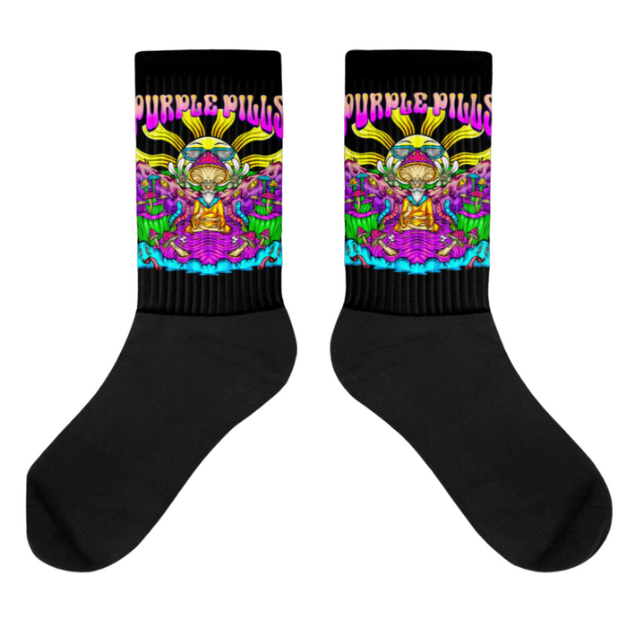 Purple Pills Shroom Guru Socks