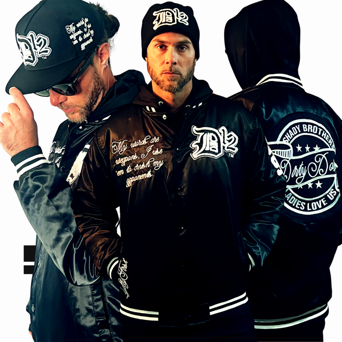 D12 Satin Ladies Love Us Varsity Jacket