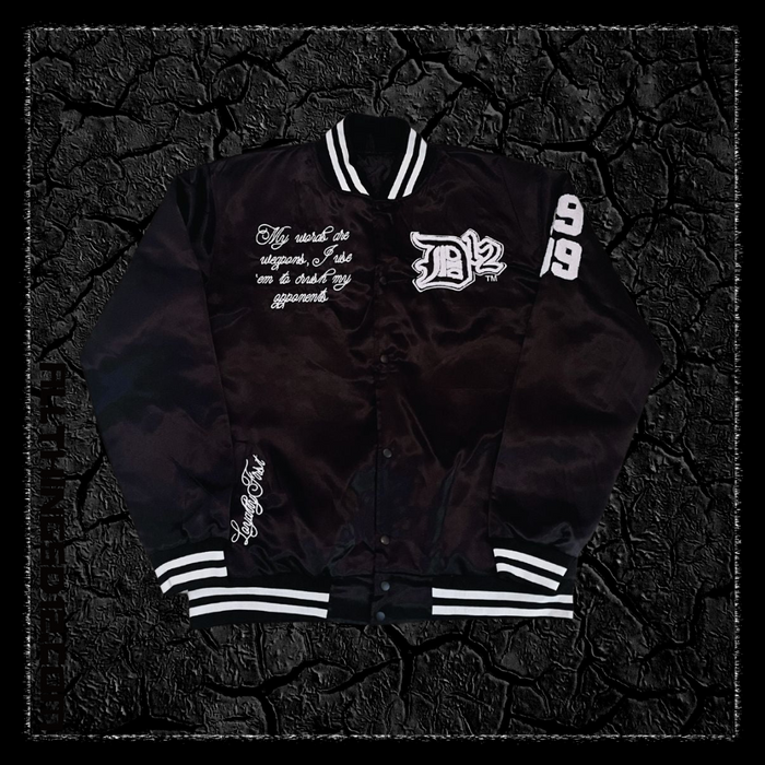 D12 Satin Ladies Love Us Varsity Jacket