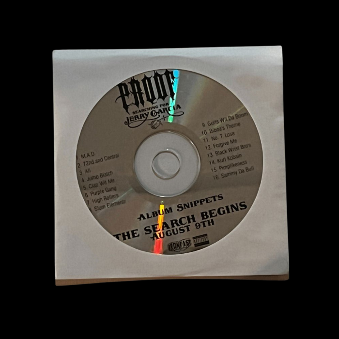 ORIGINAL PROOF SEARCHING FOR JERRY GARCIA ALBUM SNIPPETS CD